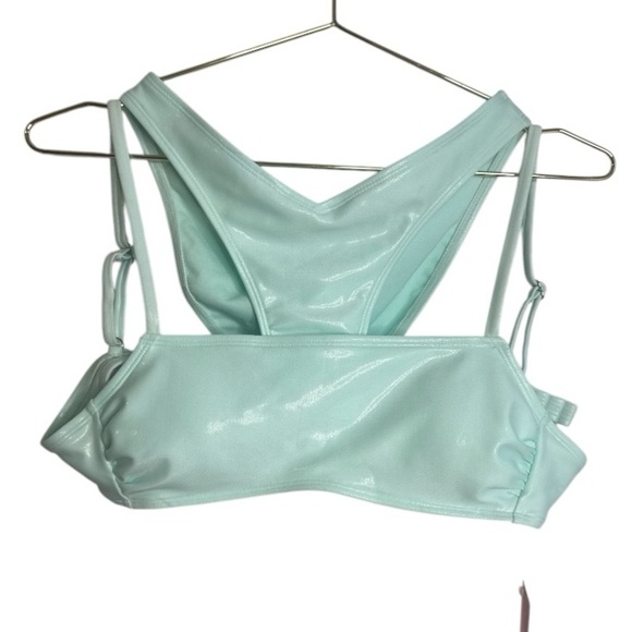 Xhilaration Mint Green Bikini Set Top Size Medium Bottom Size Small - Picture 5 of 6